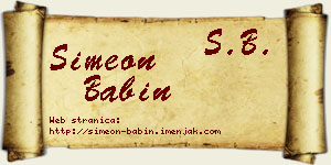 Simeon Babin vizit kartica